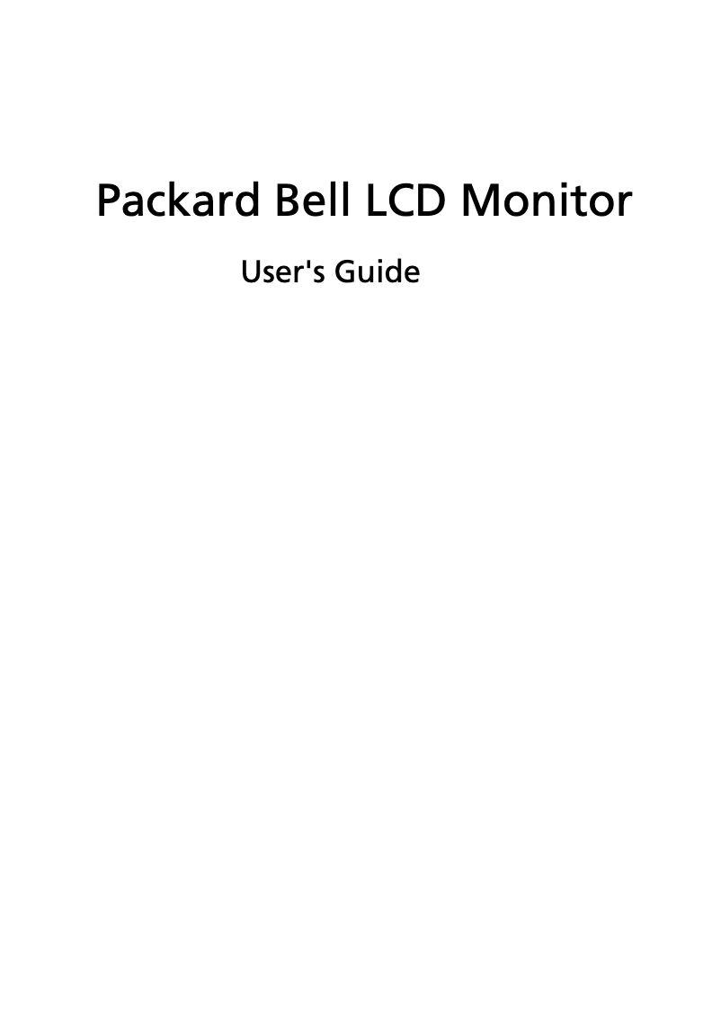 Page 1 of the manual User Manual Packard Bell Maestro 242