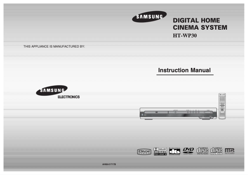 Page 1 of the manual User Manual Samsung HT-WP30