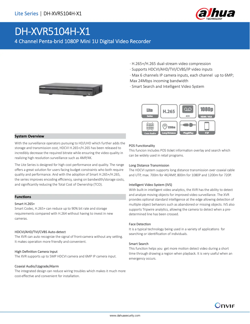 First page image of the manual for XVR5104H-X1