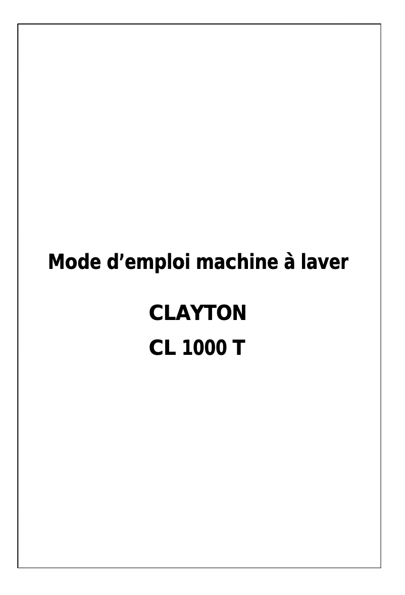 First page image of the manual for CL1000T