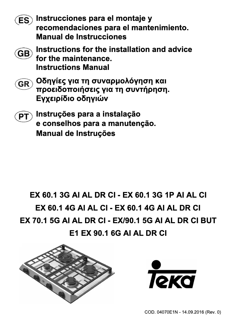 First page image of the manual for EX 60.1 4G AI AL CI