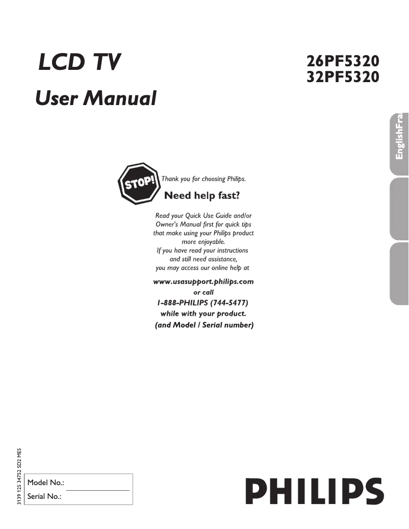 Page 1 of the manual User Manual Philips 32PF5320