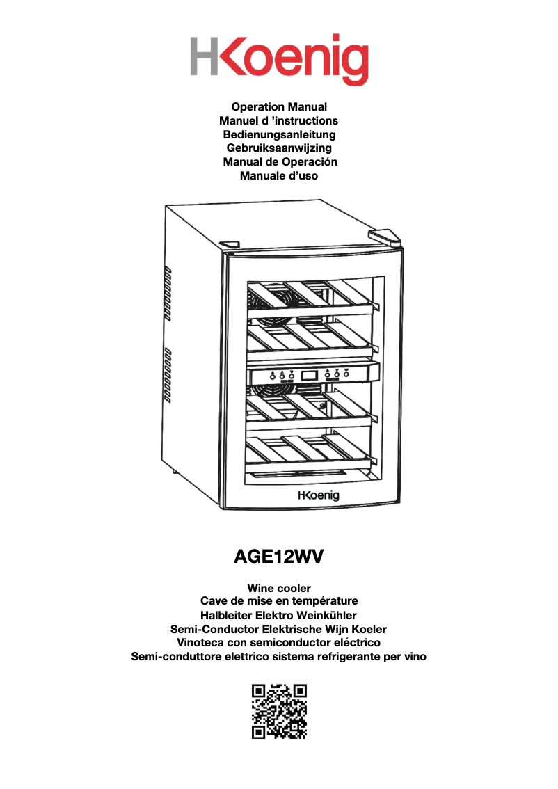 Page 1 of the manual User Manual H.Koenig AGE12WV