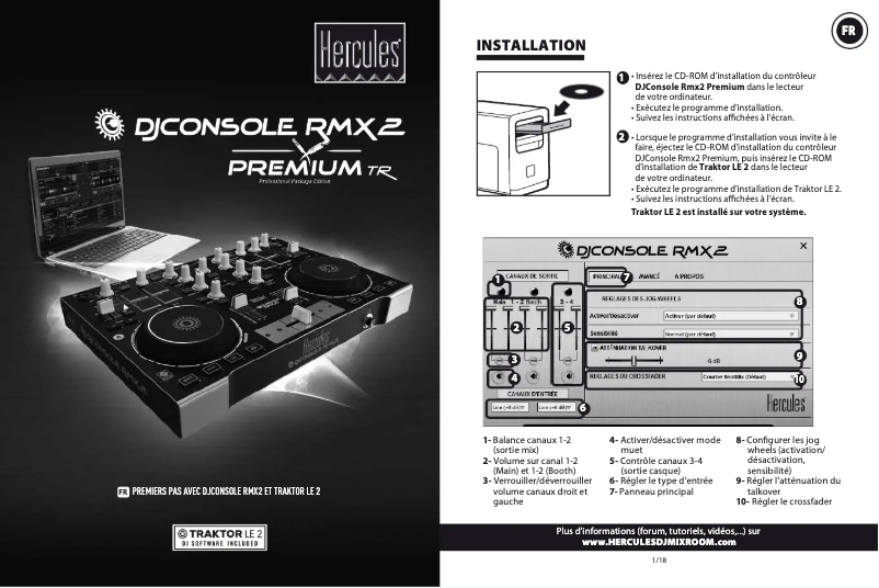 First page image of the manual for DJConsole RMX2