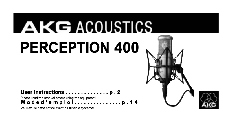 First page image of the manual for Perception 400