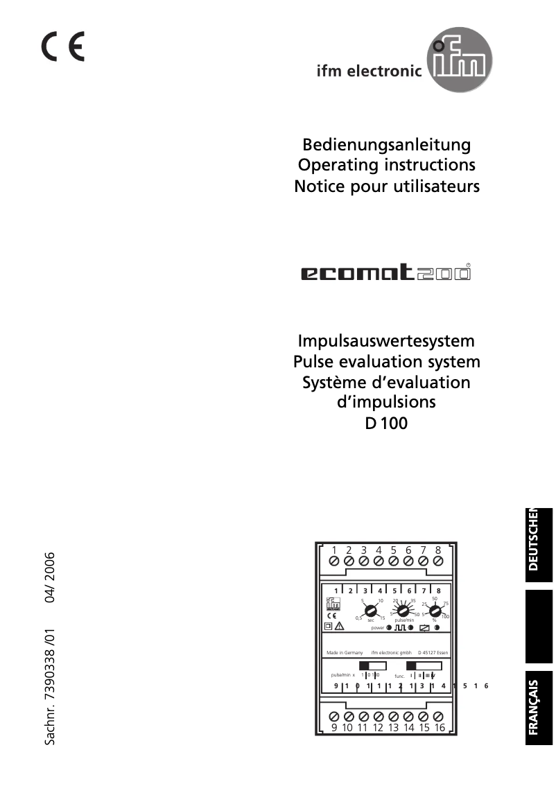First page image of the manual for DD0001