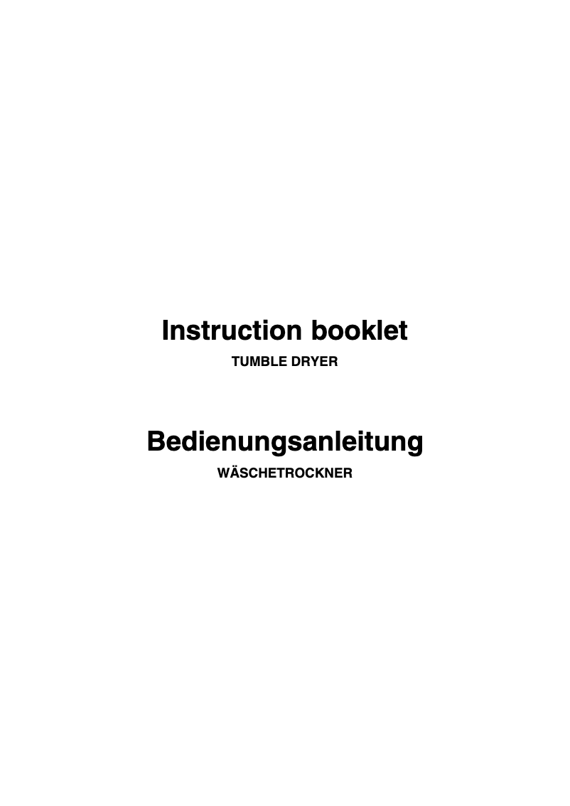 Page 1 of the manual User Manual Bomann WT 6011