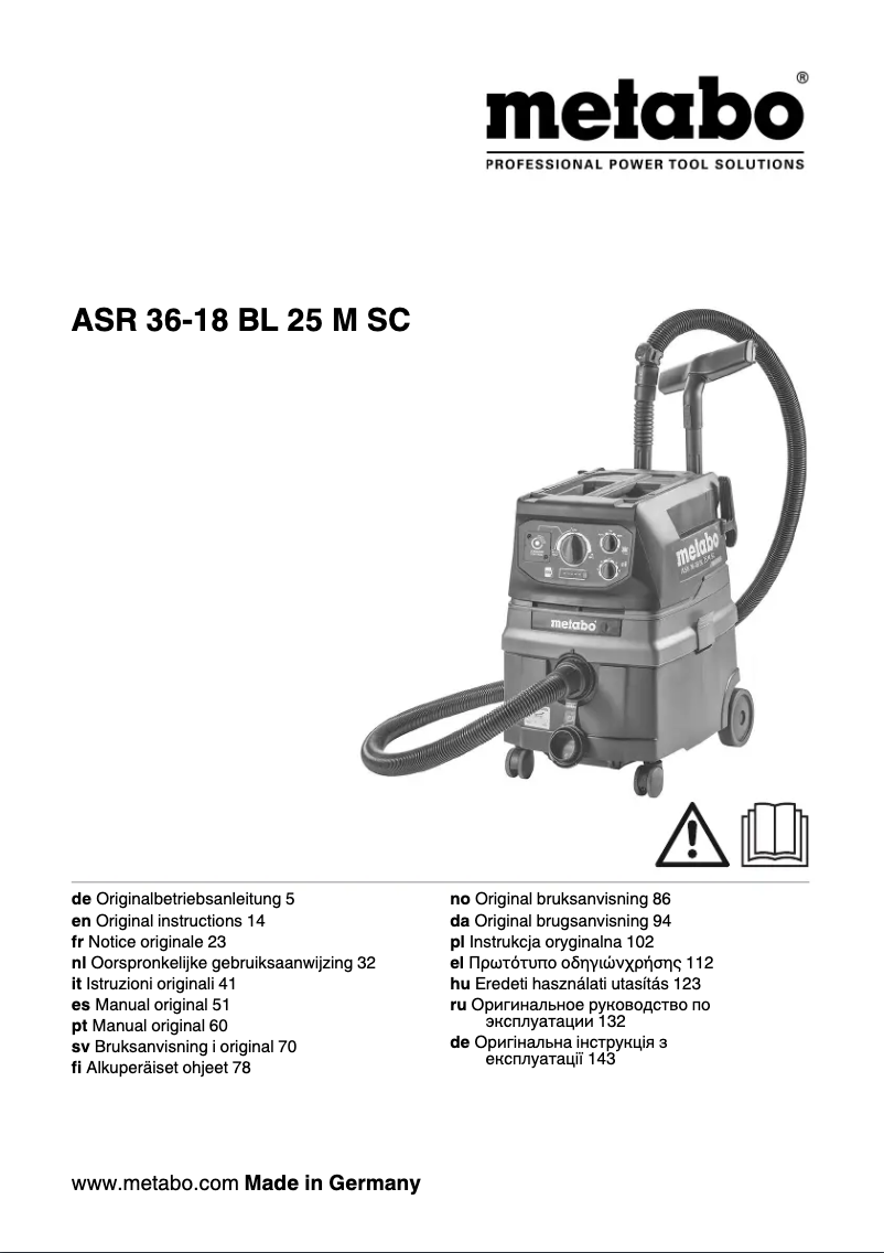 First page image of the manual for ASR 36-18 BL 25 M SC