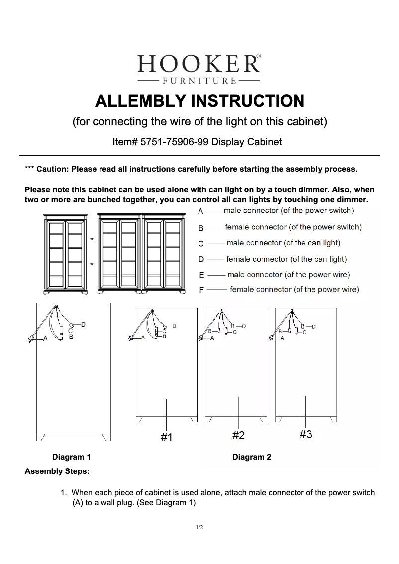 First page image of the manual for 5751-75906-99