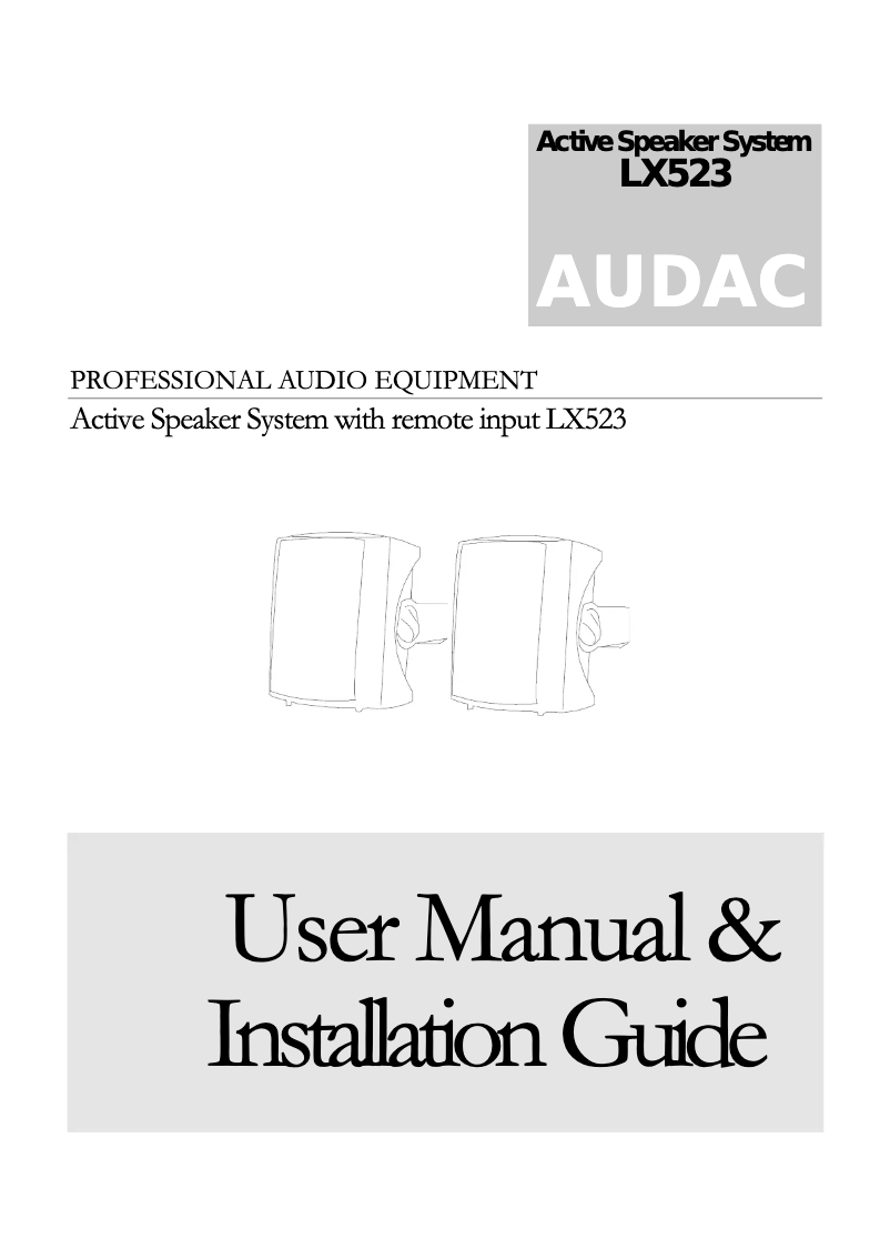 First page image of the manual for LX523