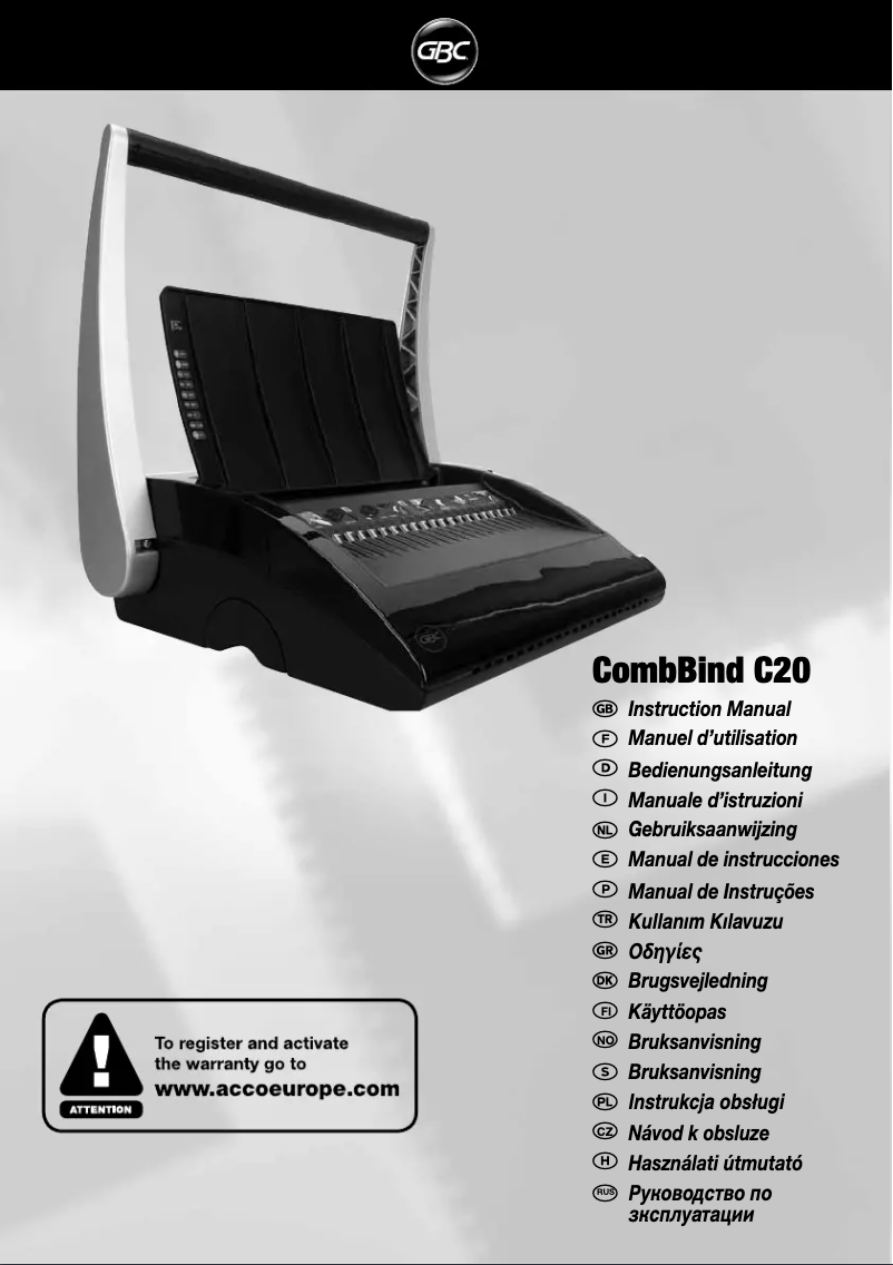 Page 1 of the manual User Manual GBC 4400311