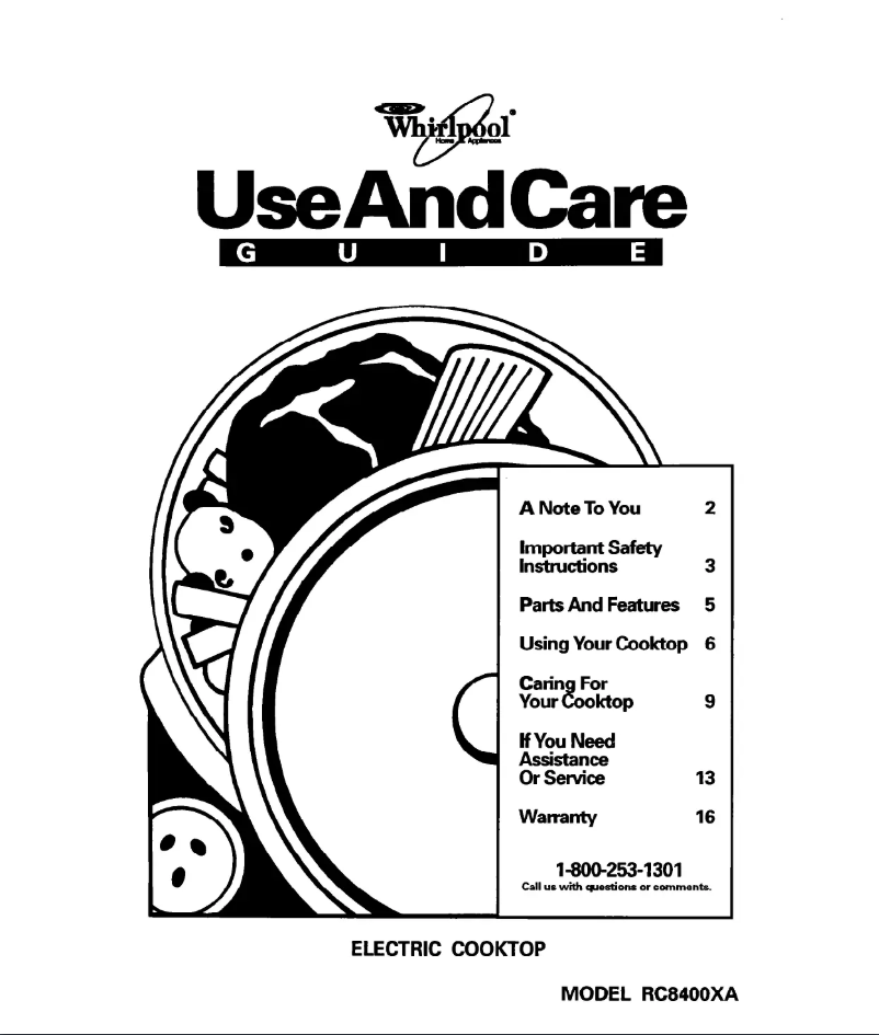 Page 1 of the manual User Manual Whirlpool RC8400XAQ0