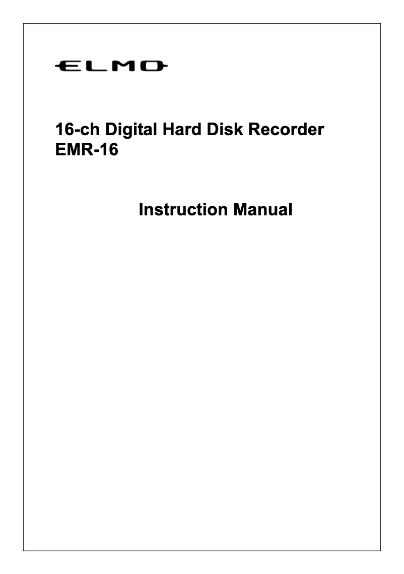 First page image of the manual for EMR-16