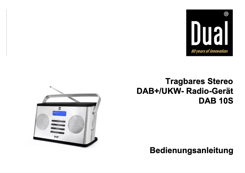 Page 1 of the manual User Manual Dual DAB 10S