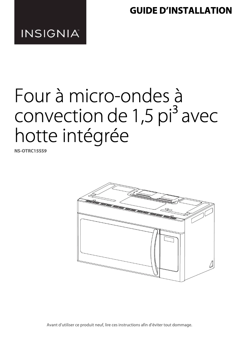 First page image of the manual for NS-OTRC15SS9
