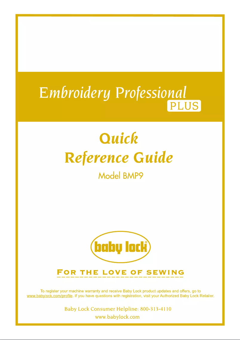 Page 1 of the manual User Manual Baby Lock Embroidery Professional Plus BMP9