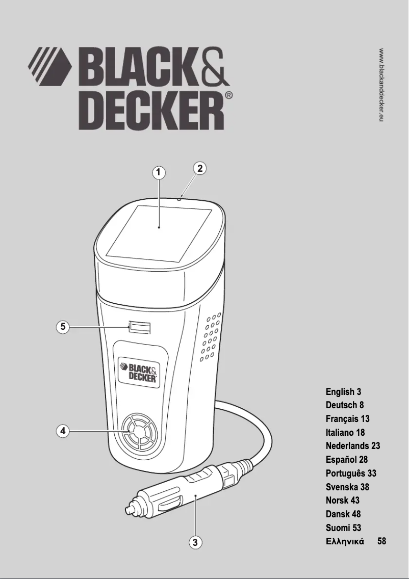 Page 1 of the manual User Manual Black & Decker BDPC100C