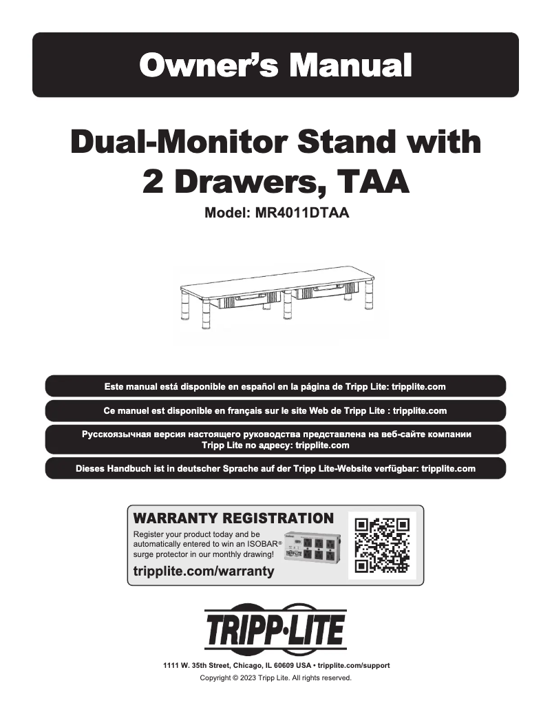 Page 1 of the manual User Manual Tripp Lite MR4011DTAA