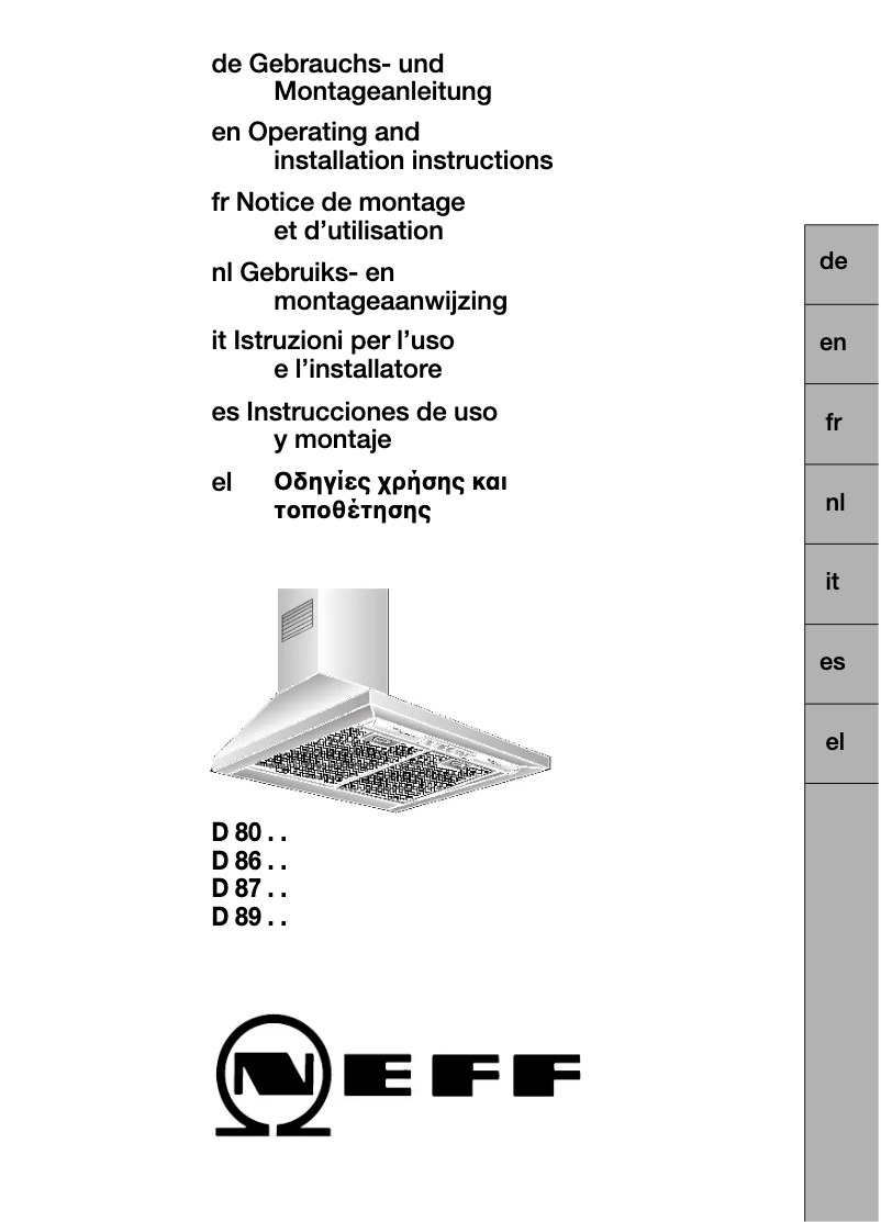 Page 1 of the manual User Manual Neff D8962