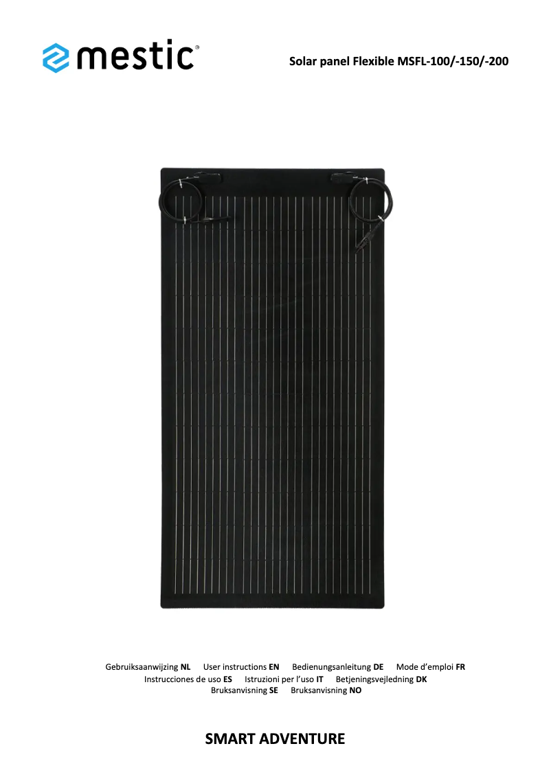 First page image of the manual for MSFL-100