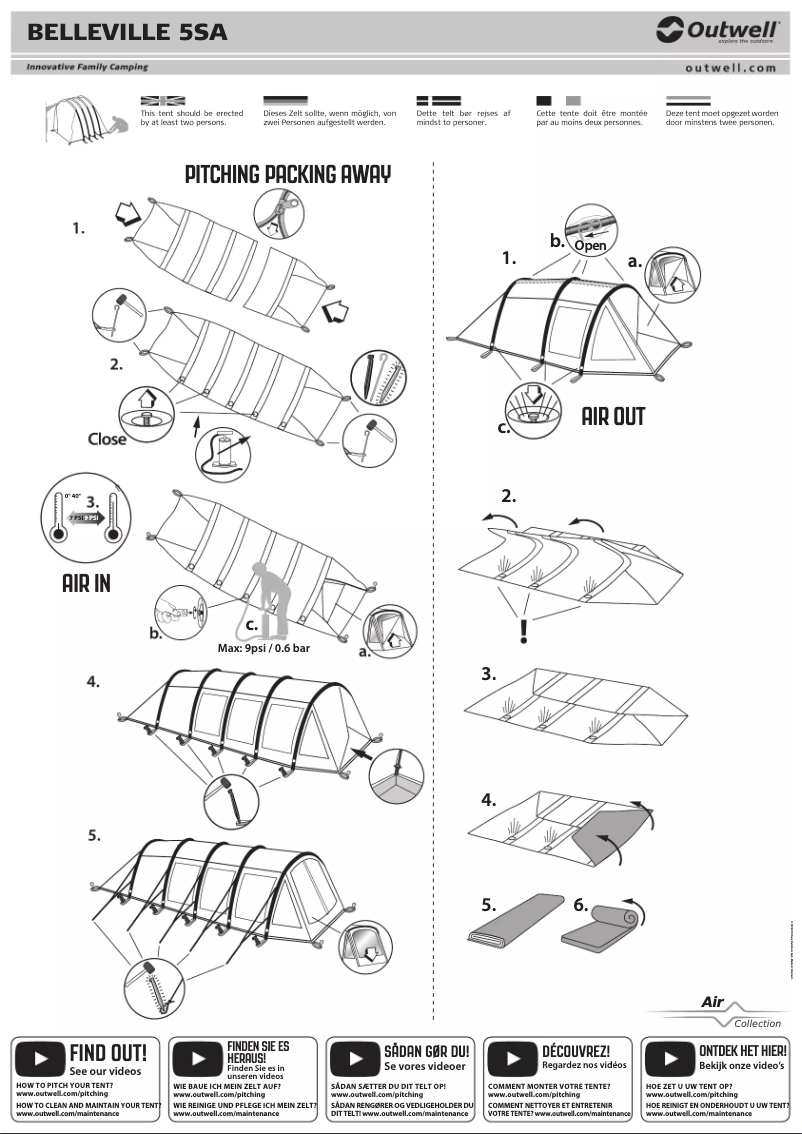 Page 1 of the manual User Manual Outwell Belleville 5SA