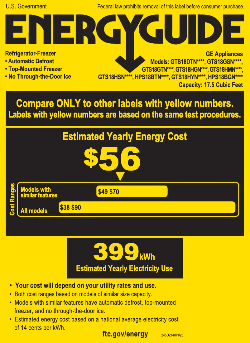 Page 1 of the manual Energy Label Hotpoint HPS18BGNRSH