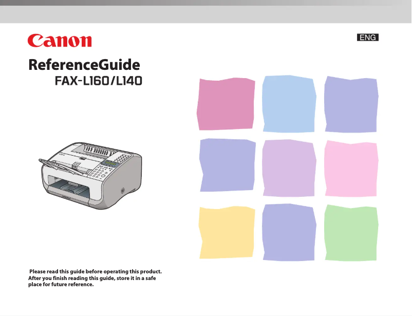 Page 1 of the manual User Manual Canon i-Sensys FAX-L160