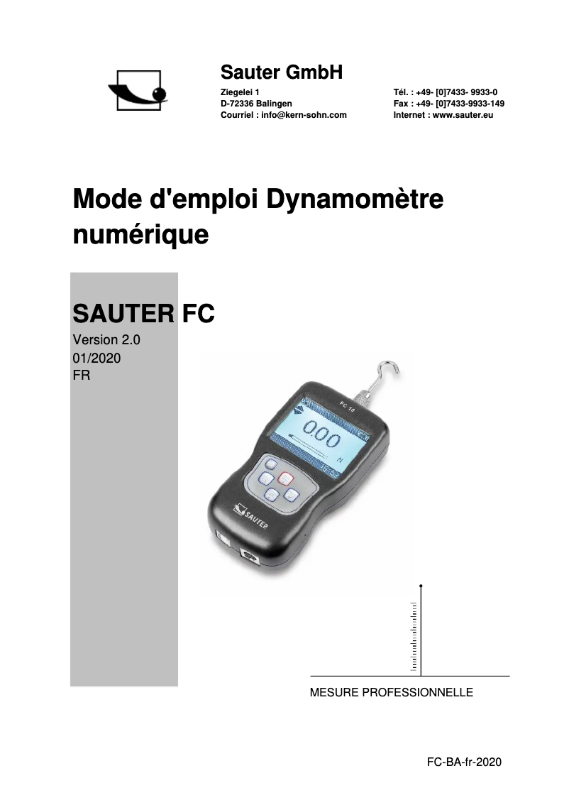 First page image of the manual for FC 1K-BT