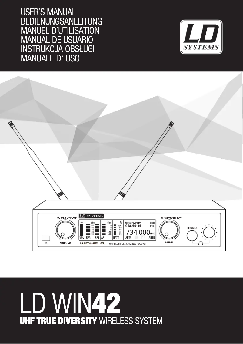 Page 1 of the manual User Manual LD Systems WIN 42 HUB