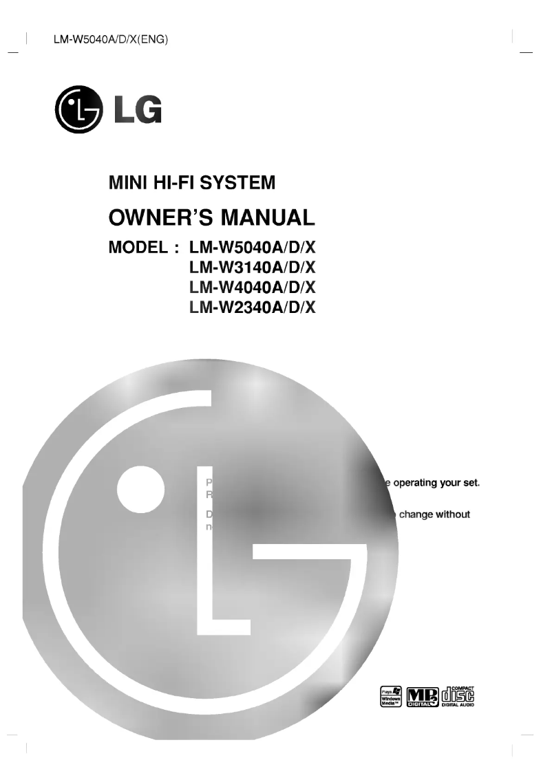 Page 1 of the manual User Manual LG LM-W5040A