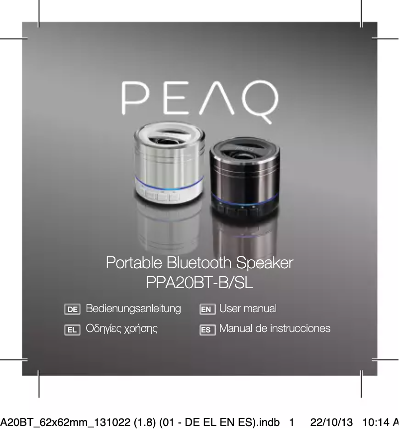 Page 1 of the manual User Manual PEAQ PPA20BT-B