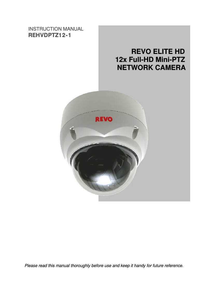 Page 1 of the manual User Manual REVO REHVDPTZ12-1