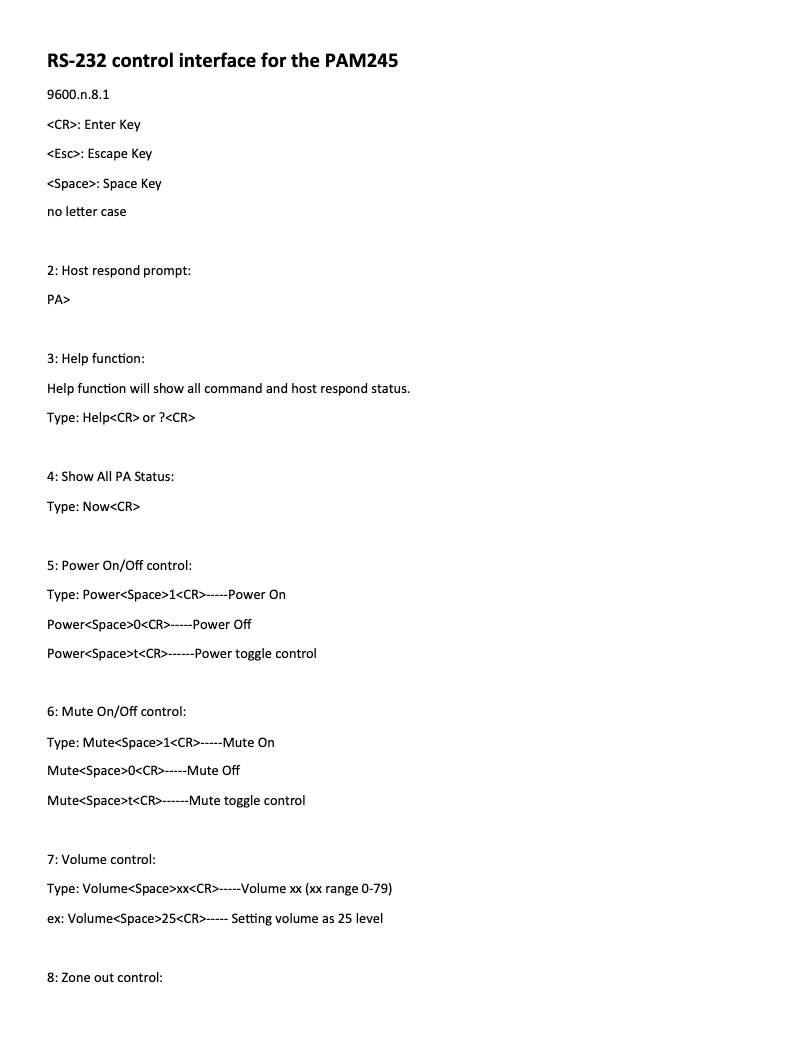 First page image of the manual for PAM-245