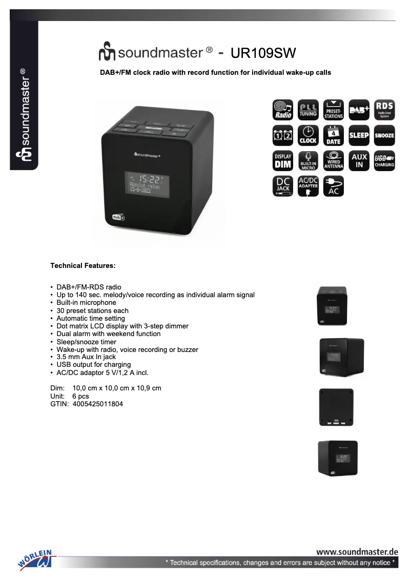 First page image of the manual for UR109