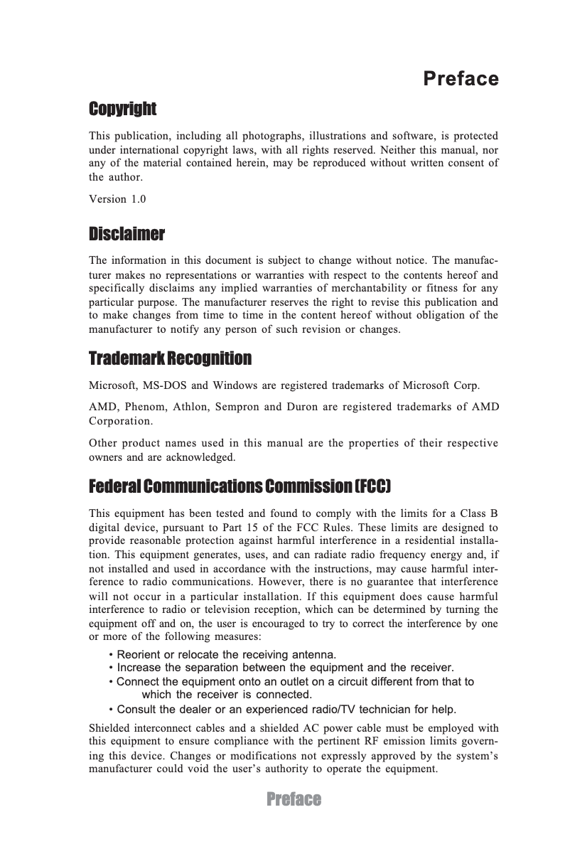 First page image of the manual for A960M-M2 (V1.0)