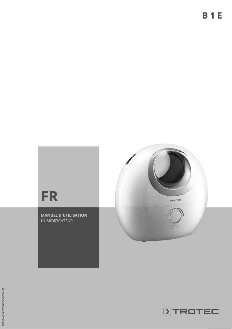 Page 1 of the manual User Manual Trotec B 1 E