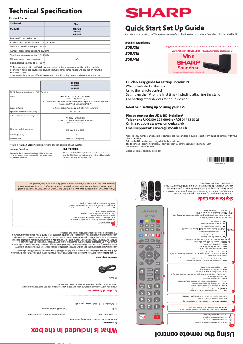 First page image of the manual for 50BJ2IE
