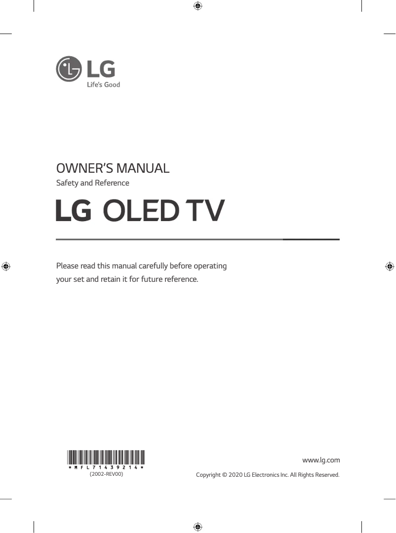 Page 1 of the manual User Manual LG OLED65BXPVA