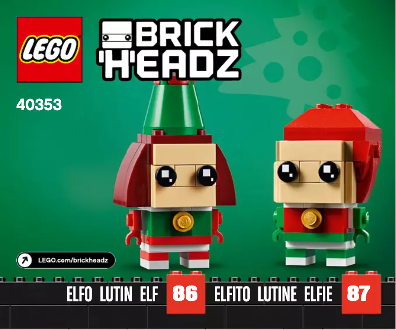 First page image of the manual for Brickheadz 40353