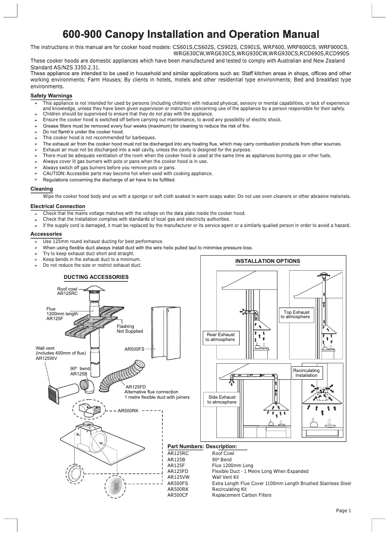 First page image of the manual for CS902S