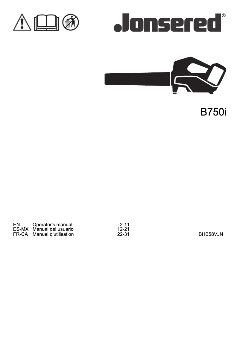 First page image of the manual for B750i