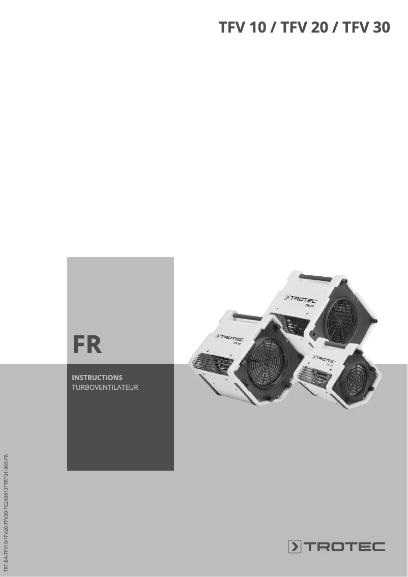 First page image of the manual for TFV 10