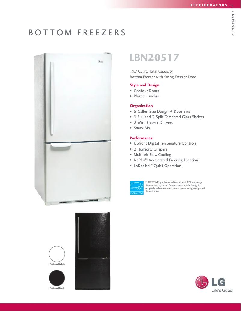 First page image of the manual for LBN20517BK