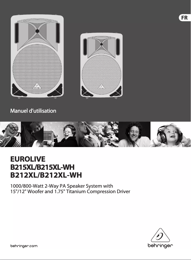 Page 1 of the manual User Manual Behringer Eurolive B212XL