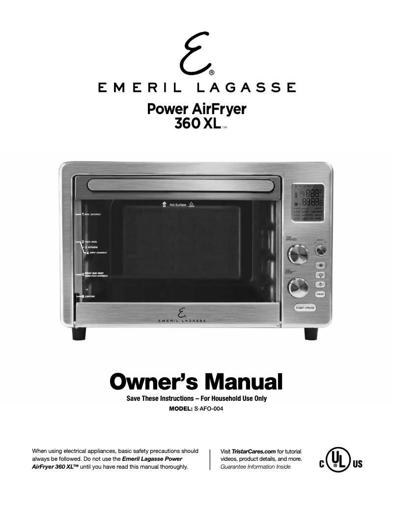 First page image of the manual for Power AirFryer 360 XL S-AFO-004