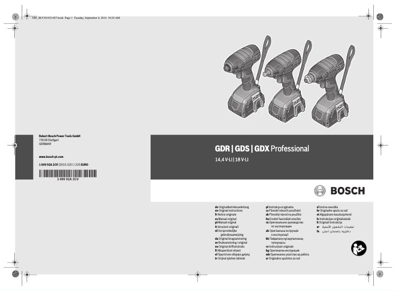 Page 1 of the manual User Manual Bosch GDX 14,4 V-LI Professional