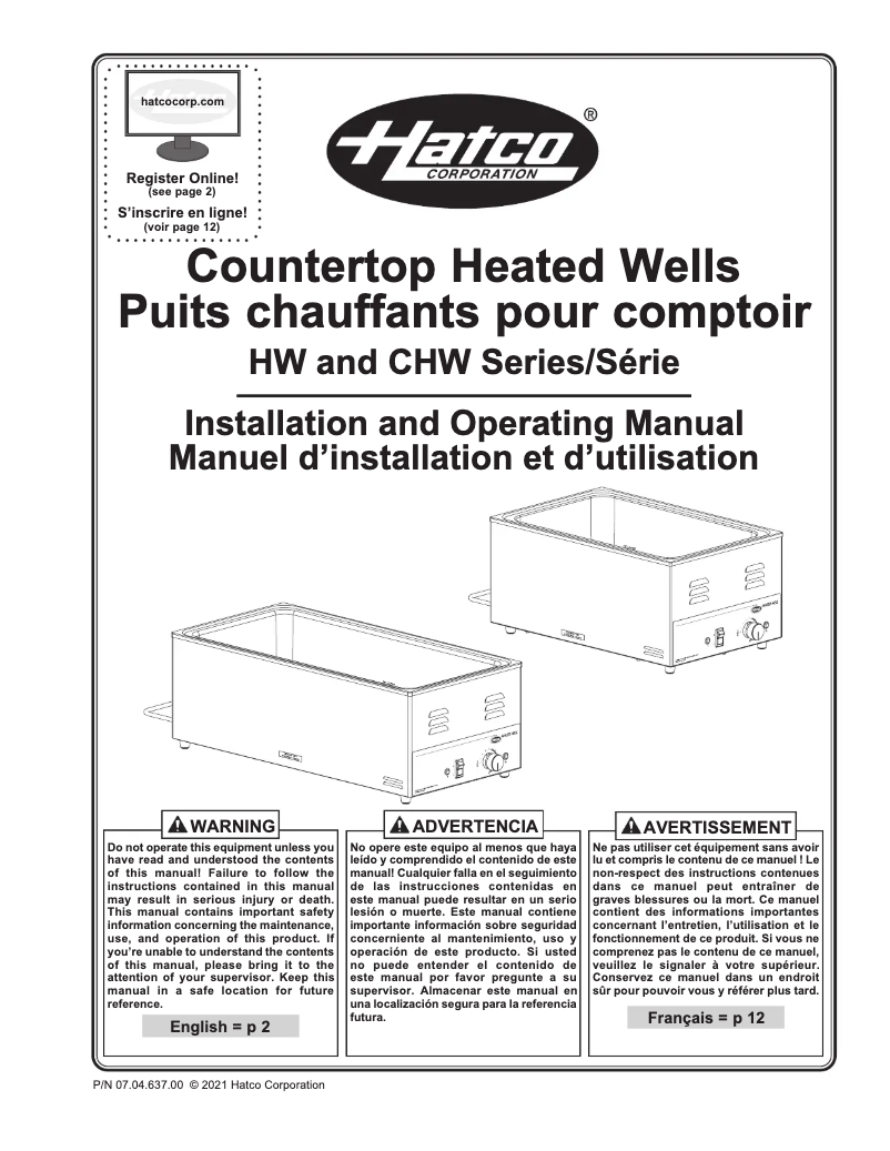 First page image of the manual for CHW-FUL
