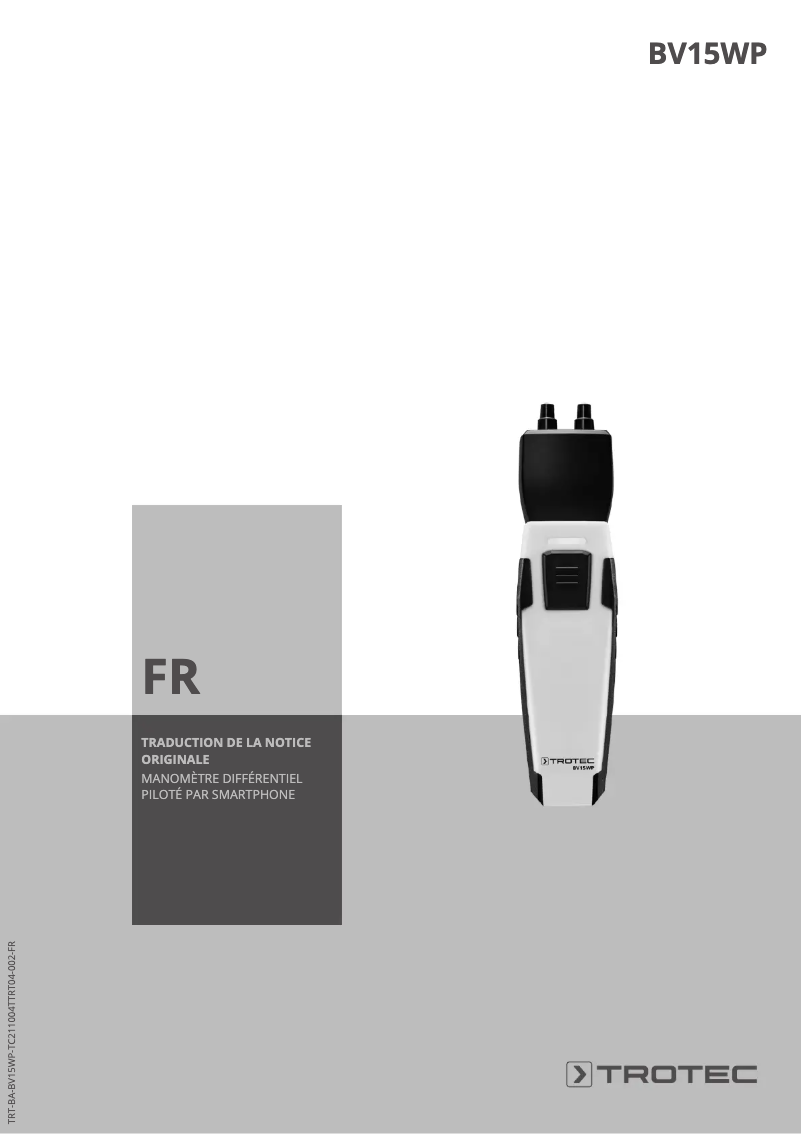 First page image of the manual for BV15WP