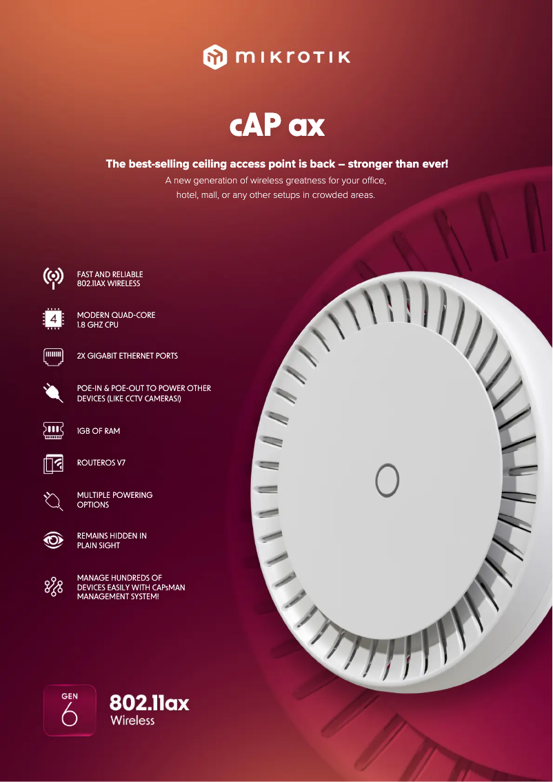 First page image of the manual for cAP ax