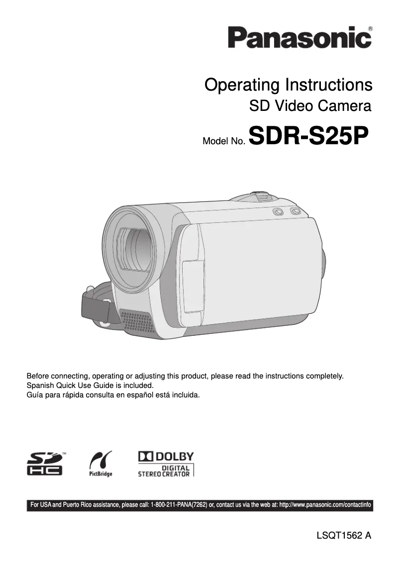 First page image of the manual for SDR-S25P